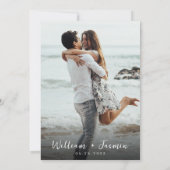 Einfache moderne Skriptereihe Vollständiges Foto H Einladung (Rückseite)