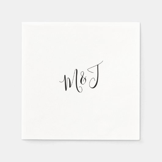 Einfache moderne Skriptkombinationen Schwarze Init Serviette (Vorderseite)