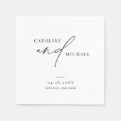 Einfache moderne Skriptnamen Hochzeit Serviette (Vorderseite)