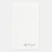 Einfache moderne Skriptnamen Hochzeit Serviette (Vorderseite)