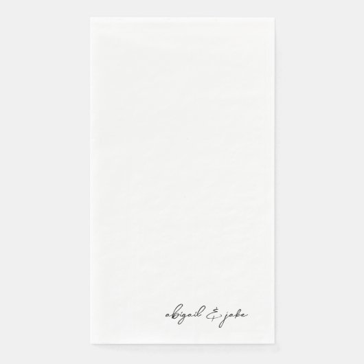 Einfache moderne Skriptnamen Hochzeit Serviette (Vorderseite)