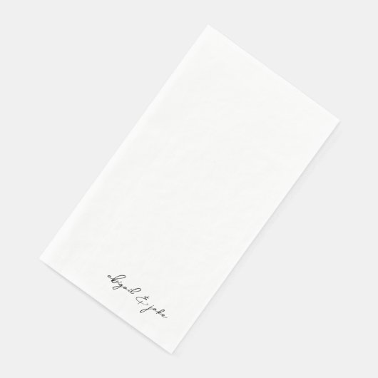 Einfache moderne Skriptnamen Hochzeit Serviette (Ecke)