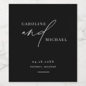 Einfache moderne Skriptnamen Hochzeit Weinetikett (Einzelnes Label)