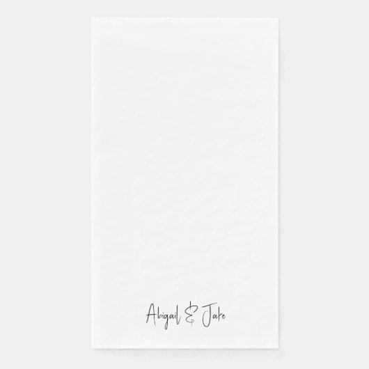 Einfache moderne Skriptnamen II Hochzeit Serviette (Vorderseite)