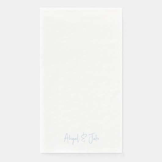 Einfache moderne Skriptnamen Sky Blue Wedding Serviette (Vorderseite)