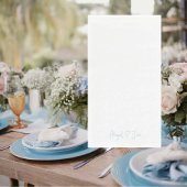 Einfache moderne Skriptnamen Sky Blue Wedding Serviette