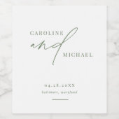 Einfache moderne Skriptnamenssehen Weinetikett (Einzelnes Label)