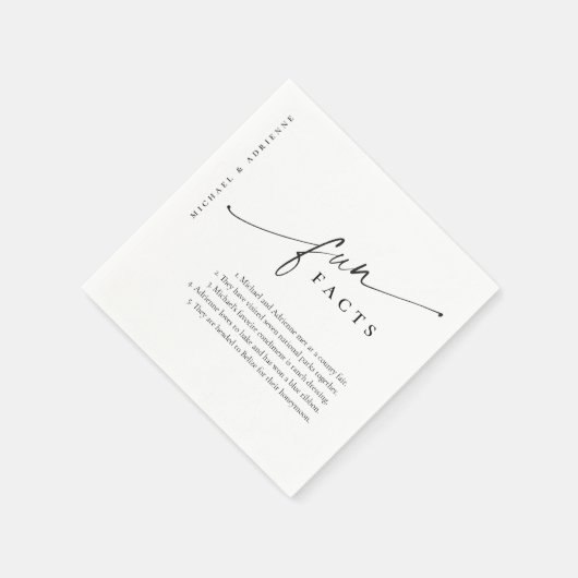 Einfache, moderne Skriptspass-Fakten Hochzeit Serviette (Ecke)