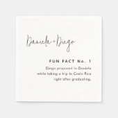 Einfache, moderne Skriptspass-Fakten Hochzeit Serviette (Vorderseite)