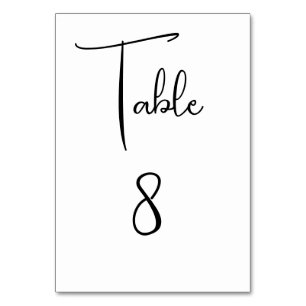 Einfache moderne Skriptsprache für Hochzeitsfeiern Tischnummer