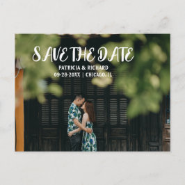 Einfache moderne SkriptWedding speichert das Date- Feiertagspostkarte