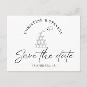 Einfache moderne SkriptWedding speichert das Date- Postkarte (Vorderseite)