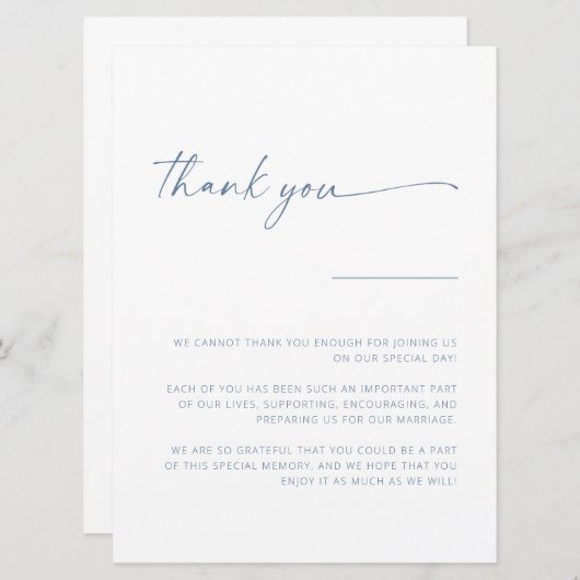 Einfache moderne SkriptWedding Vielen Dank, dass S (Vorne/Hinten)