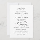 Einfache, moderne, skritische Heirat von Muslimen Einladung (Vorderseite)