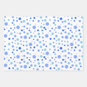 Einfache moderne Sky Blue Ocean Blue Polka Dots Geschenkpapier Set (Vorderseite)