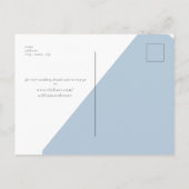 Einfache moderne Sky Blue Wedding rettet das Datum Postkarte (Rückseite)