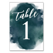 Einfache moderne Smarald Blue Green Wcolor Tischnummer (Vorderseite)