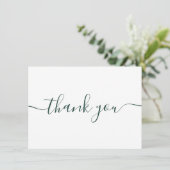 Einfache moderne Smarald Green Burgundy Script Dankeskarte (Stehend Vorderseite)