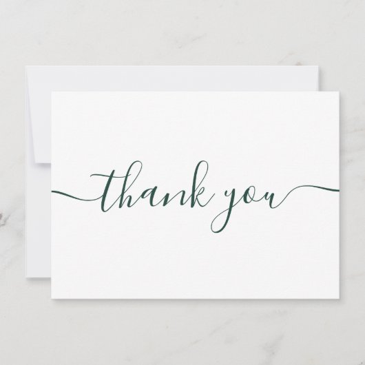 Einfache moderne Smarald Green Burgundy Script Dankeskarte (Vorderseite)