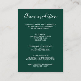 Einfache moderne Smarald Green Wedding Begleitkarte