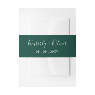 Einfache moderne Smarald Green Wedding Einladungsbanderole
