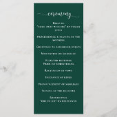 Einfache moderne Smarald Green Wedding Programm (Vorderseite)