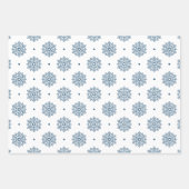 Einfache moderne Snowflake-Muster Aquamarine Weihn Geschenkpapier Set (Vorderseite)