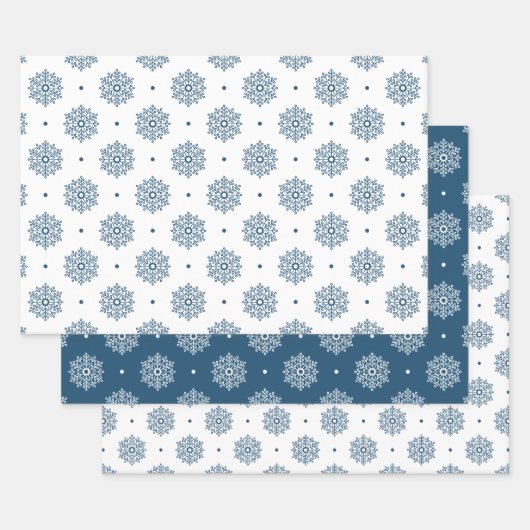 Einfache moderne Snowflake-Muster Aquamarine Weihn Geschenkpapier Set (Set)