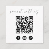 Einfache moderne Social Media QR Code Foto Connect Quadratische Visitenkarte (Vorderseite)
