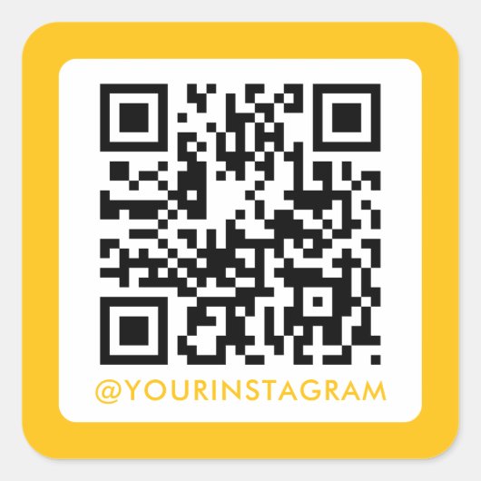 einfache moderne soziale Medien qr Code-Inagramm Quadratischer Aufkleber (Vorderseite)