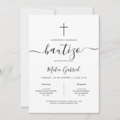 Einfache moderne spanische Invitación de Bautizo W Einladung (Vorderseite)