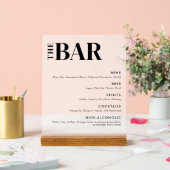 Einfache moderne Speisekarte für Hochzeiten und Ba Acrylschild (Hochzeit)