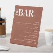 Einfache moderne Speisekarte für Hochzeiten und Ba Sockelschild (In SItu)