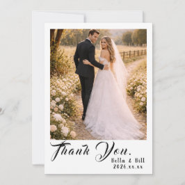 Einfache moderne sportliche Hochzeit eines Paares Dankeskarte