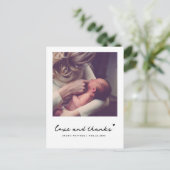 Einfache moderne Square Foto Babydusche Vielen Dan Postkarte (Stehend Vorderseite)