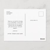 Einfache moderne Square Foto Babydusche Vielen Dan Postkarte (Rückseite)