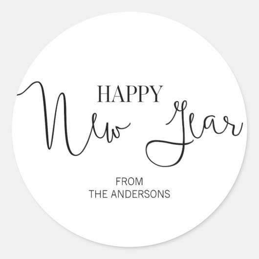 Einfache, moderne Sticker für das neue Jahr (Vorderseite)