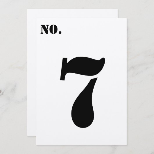 Einfache moderne Stift-Abkürzung Tischnummer (Vorne/Hinten)