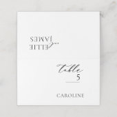 Einfache moderne, stilvolle Platzkarten für Hochze (Außenseite Aufgefaltet)