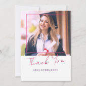 Einfache moderne, stilvolle Script Pink Foto Absch Dankeskarte (Vorderseite)