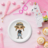 Einfache Moderne : Stilvolles Mädchen Pappteller (Party)