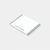 Einfache moderne Streifen Blau und Grau Post-it Klebezettel (angewinkelt)