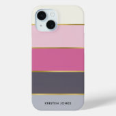 Einfache moderne Streifen Personalisiert Case-Mate iPhone Hülle (Rückseite)