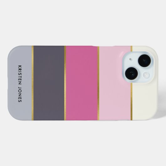 Einfache moderne Streifen Personalisiert Case-Mate iPhone Hülle (Rückseite (Horizontal))