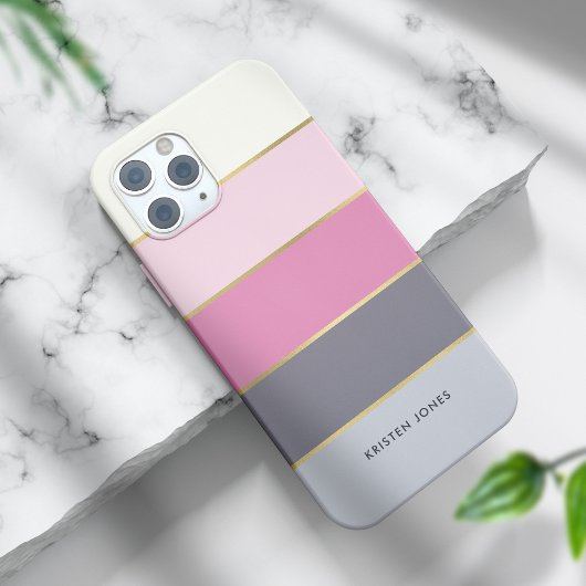 Einfache moderne Streifen Personalisiert Case-Mate iPhone Hülle