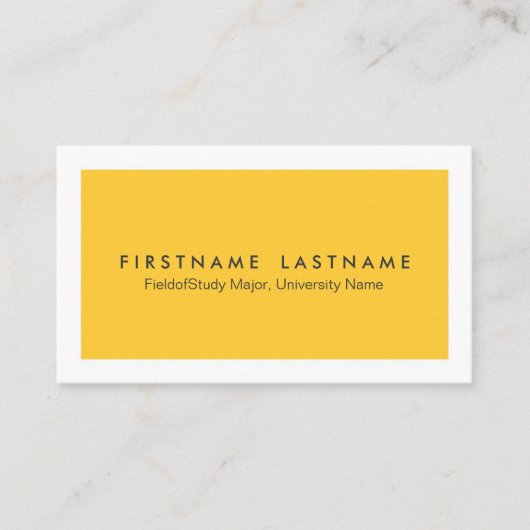 Einfache moderne Studenten-Visitenkarten Telefonnummerkarte (Vorderseite)