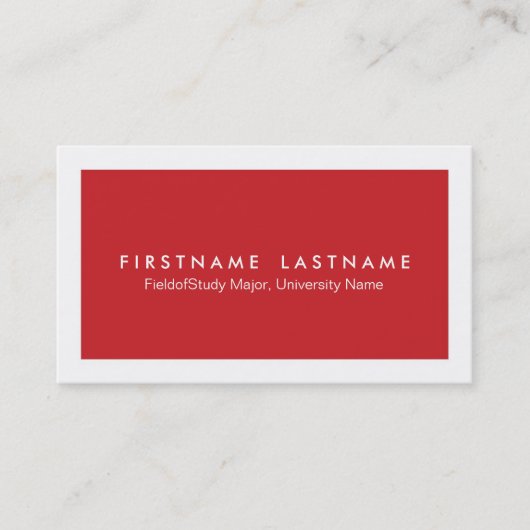 Einfache moderne Studenten-Visitenkarten Telefonnummerkarte (Vorderseite)