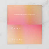Einfache moderne Sunset Ombre Wedname Platzkarte (Außenseite Aufgefaltet)