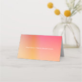 Einfache moderne Sunset Ombre Wedname Platzkarte (Rückseite)