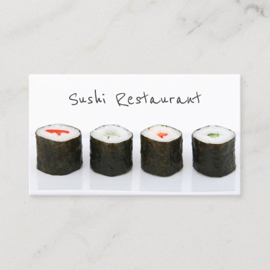 Einfache moderne Sushi Business Card Visitenkarte (Vorderseite)
